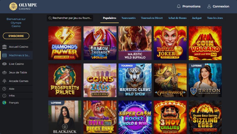Explorez olympe casino mon compte
